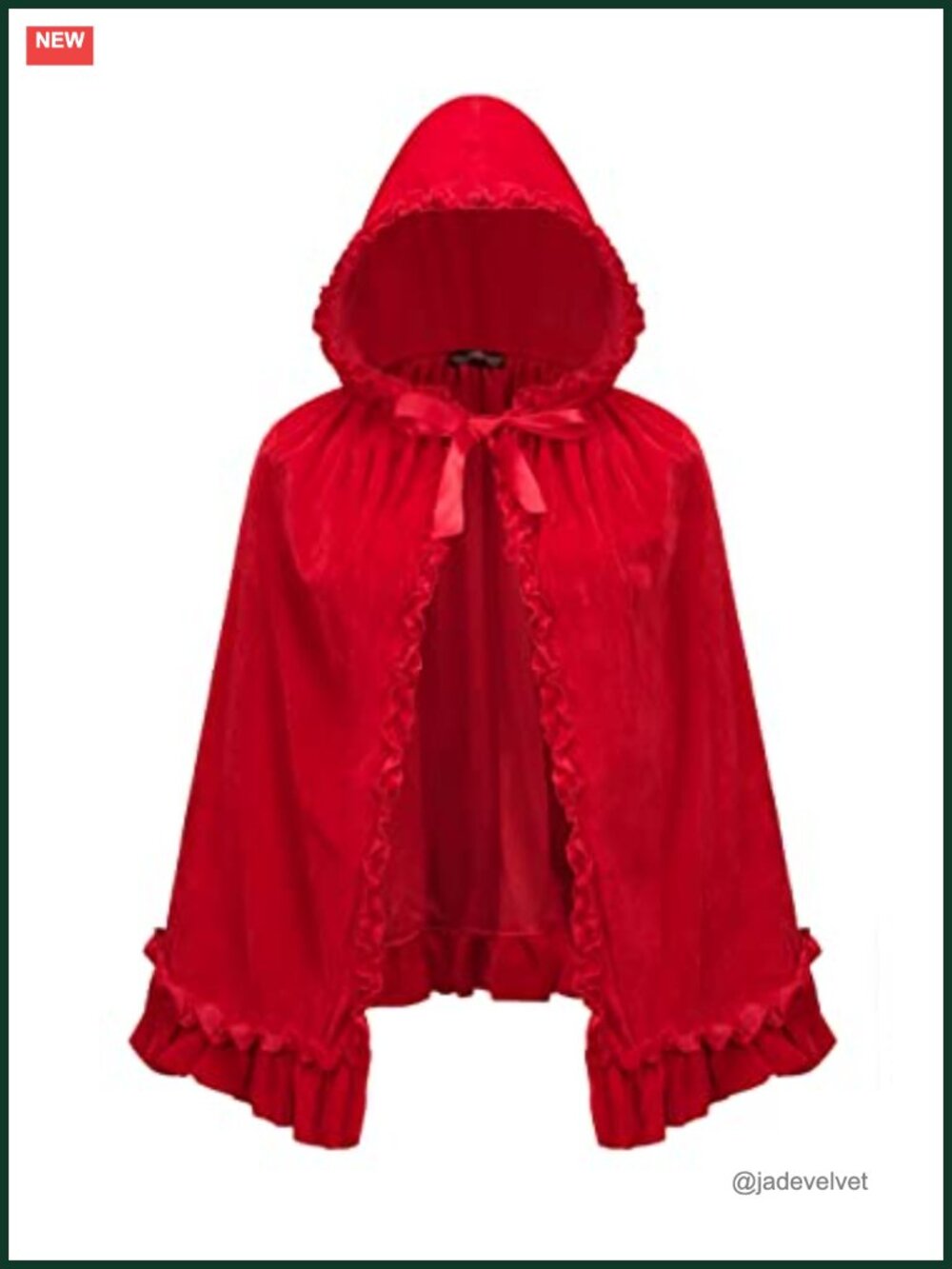 Adult Little Red Riding Hood Velvet Cape with Hood Halloween Cosplay